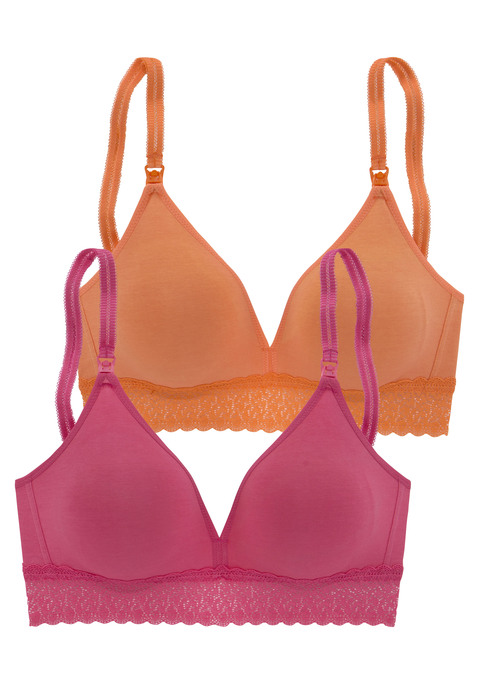 PETITE FLEUR Still-BH Damen pink + orange Gr.70A