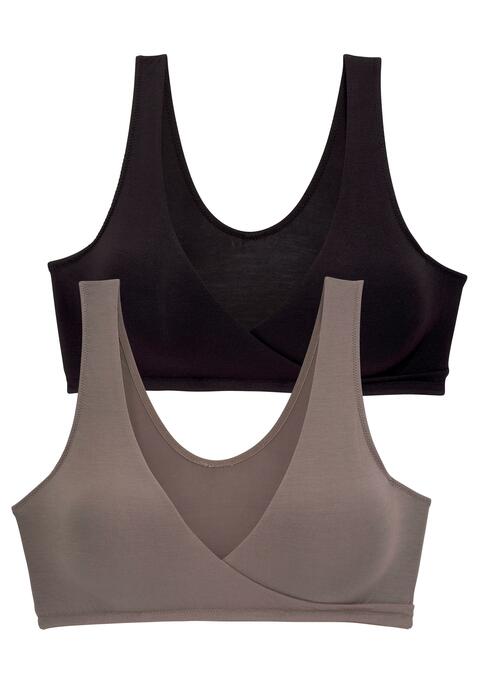 PETITE FLEUR Still-BH Damen taupe+schwarz Gr.36