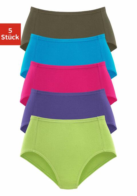Bild: Taillenslip von petite fleur: Petite Fleur Taillenslips im 5er-Pack. Mit flachen Einfassungen und komfortabler Leibhöhe, für eine angenehme Passform. Aus hochelastischer Pikee-Qualität.