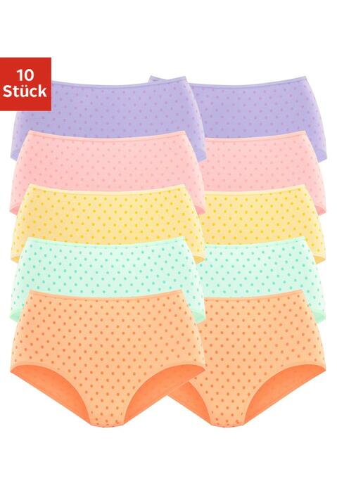 Bild: Taillenslip von petite fleur: Basic Taillenslips im 10er-Pack. Mit elastischen Abschlüssen an Taillen- und Beinausschnitten. Aus weicher Baumwoll-Stretch-Qualität.