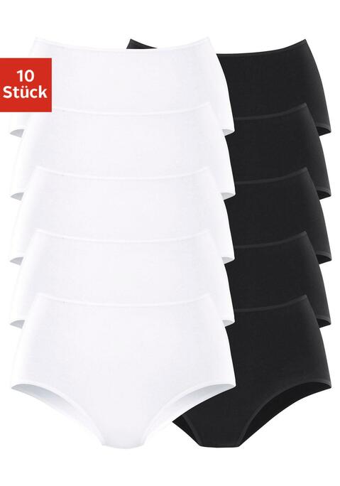 Bild: Taillenslip von petite fleur: Hüftslips im praktischen 10er-Pack in verschiedenen Farbvarianten. Elastische Einfassungen am Bund und an den Beinausschnitten. Einsatz von Baumwolle, die die Initiative Cotton made in Africa unterstützt.