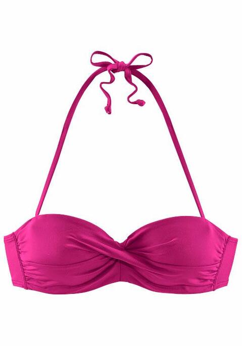 S.OLIVER Bandeau-Bikini-Top Damen pink Gr.34 Cup C