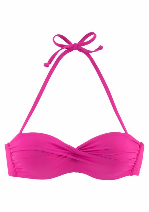 S.OLIVER Bandeau-Bikini-Top Damen pink Gr.34 Cup D