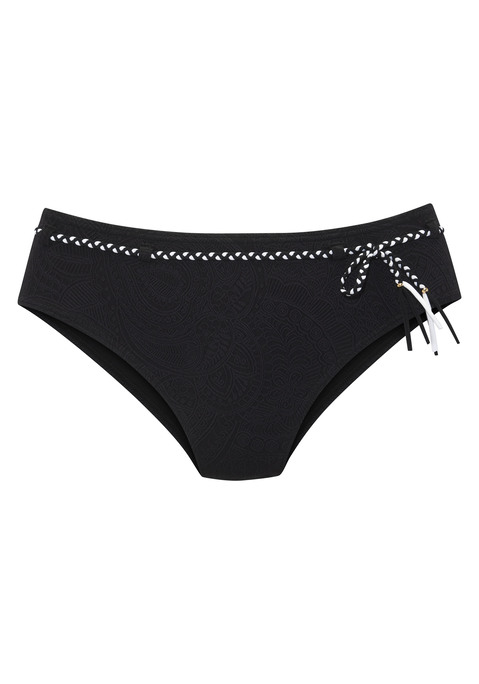 Bild: Bikini-Hose von s.Oliver: Bikinihose von s.Oliver mit Strukturmuster. Schmaler Flechtgürtel mit dekorativen Horndetails Teil einer Mix-Kini-Reihe. Trageangenehme Qualität.
