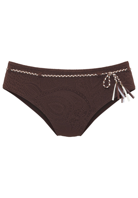 Bild: Bikini-Hose von s.Oliver: Bikinihose von s.Oliver mit Strukturmuster. Schmaler Flechtgürtel mit dekorativen Horndetails Teil einer Mix-Kini-Reihe. Trageangenehme Qualität.