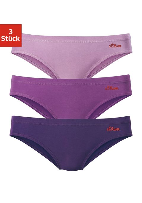 Bild: Bikinislip von s.Oliver: s.Oliver Bikinislips im praktischen 3er-Pack. Mit rotem Logodruck an der Seite. Aus hochwertiger Baumwoll-Stretch-Qualität.