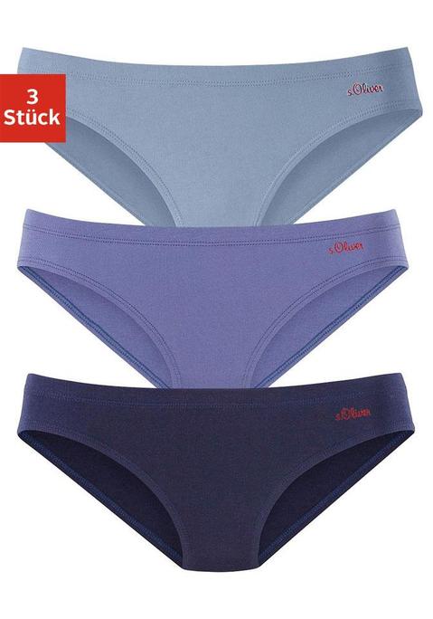 Bild: Bikinislip von s.Oliver: s.Oliver Bikinislips im praktischen 3er-Pack. Mit rotem Logodruck an der Seite. Aus hochwertiger Baumwoll-Stretch-Qualität.