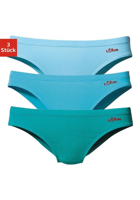 Bild: Bikinislip von s.Oliver: s.Oliver Bikinislips im praktischen 3er-Pack. Mit rotem Logodruck an der Seite. Aus hochwertiger Baumwoll-Stretch-Qualität.