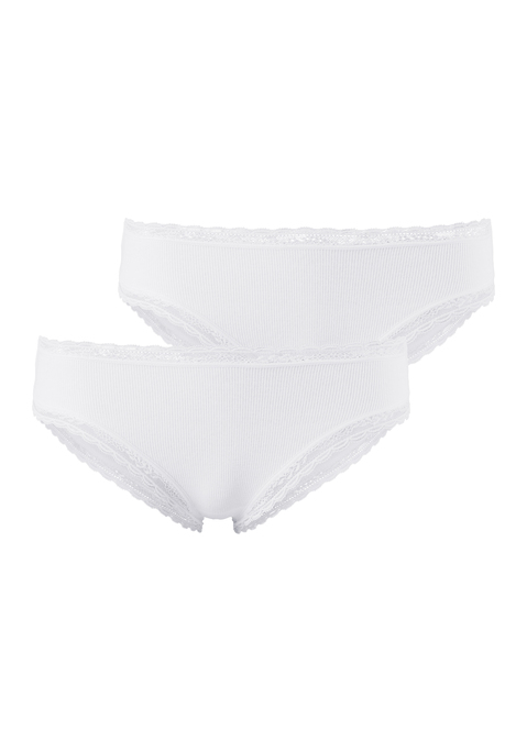 Bild: Brasilslip von s.Oliver: Hübscher Brasilslip von s.Oliver im 2er-Pack. Zarte Spitze an Bund- und Beinabschlüssen. Feines Rippmaterial. Aus elastischer Baumwolle.