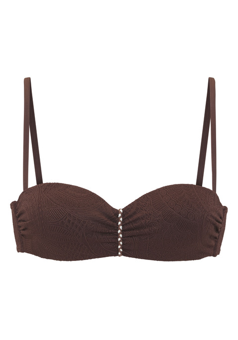 Bild: Bügel-Bandeau-Bikini-Top von s.Oliver: Bügel-Bandeau-Bikinitop von s.Oliver. Strukturierte Qualität. Multiway-Träger mit 4 Tragevarianten. Wattierte Cups. Mix-Kini-Konzept. Trageangenehme Qualität.