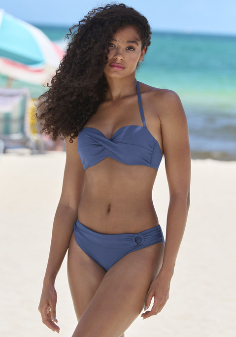 S.OLIVER Bügel-Bandeau-Bikini-Top Damen blau Gr.40 Cup E