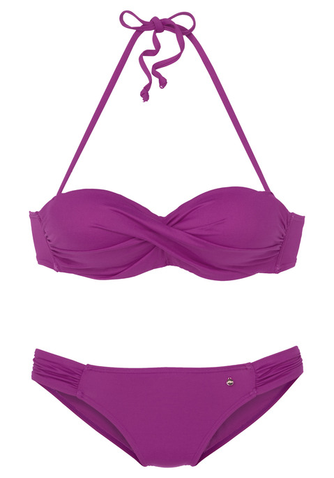 S.OLIVER Bügel-Bandeau-Bikini Damen fuchsia Gr.34 Cup C