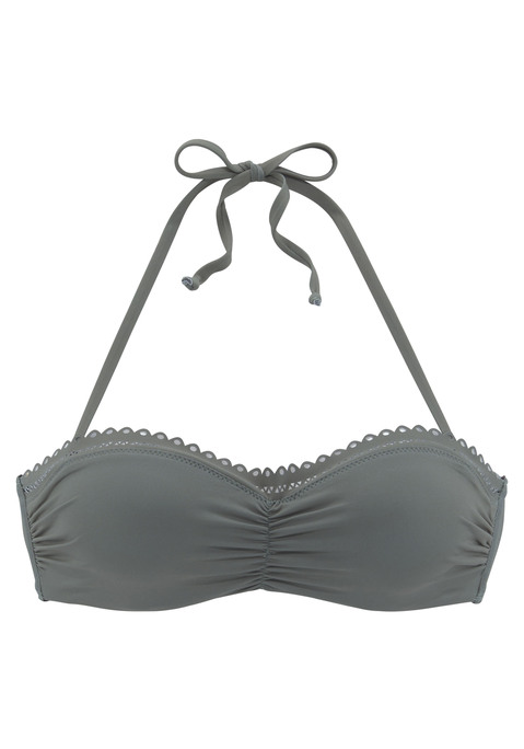 S.OLIVER Bügel-Bandeau-Bikini-Top Damen oliv Gr.34 Cup B