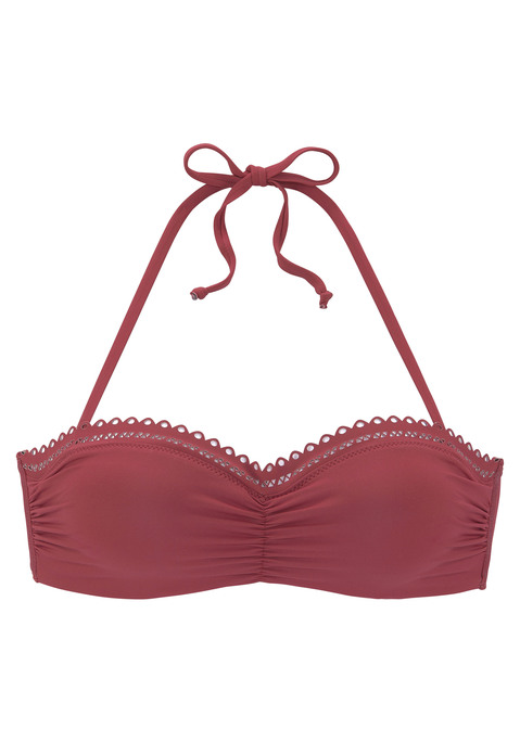 S.OLIVER Bügel-Bandeau-Bikini-Top Damen rostrot Gr.34 Cup B