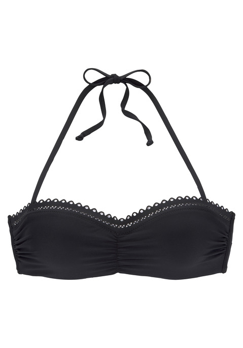 S.OLIVER Bügel-Bandeau-Bikini-Top Damen schwarz Gr.34 Cup C