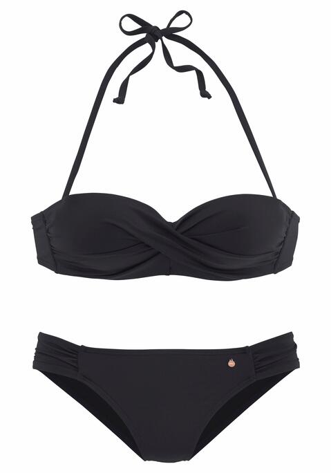 S.OLIVER Bügel-Bandeau-Bikini Damen schwarz Gr.36 Cup B