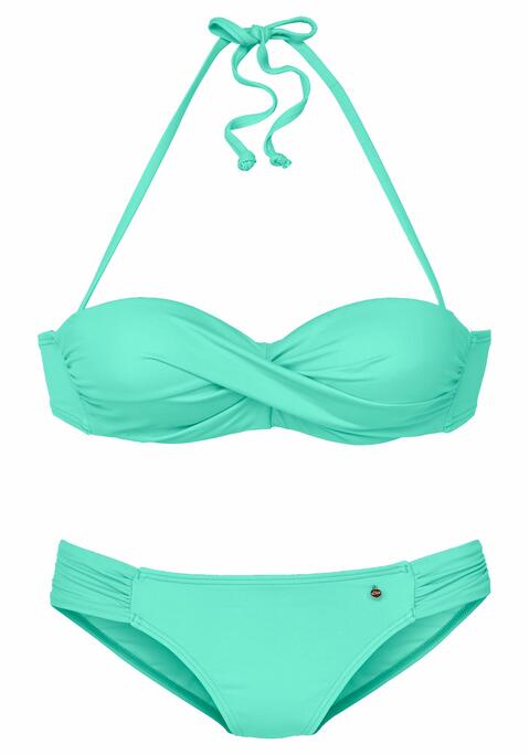 S.OLIVER Bügel-Bandeau-Bikini Damen türkis Gr.34 Cup B