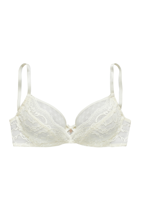 Bild: Bügel-BH von s.Oliver: Hübscher Bügel-BH mit feiner Zierschleife und edlem Glitzeraccessoire. Cups im hübschen Lagen-Look mit zarter Jacquardspitze und feinem Soft-Mesh. Eingearbeitete Formbügel modellieren ein tolles Dekolleté. Individuell verstellbare Träger sowie Rückenverschluss. Passende Unterteile aus der gleichen Serie erhältlich. Reizwäsche. Verführerische Dessous. Spitzen-Dessous. Romantische Dessous. Verspielte Dessous. Aus 85% Polyamid, 15% Elasthan.
