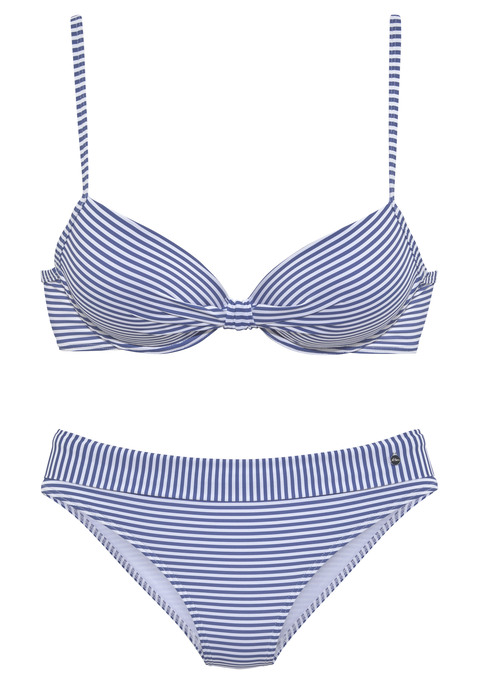 S.OLIVER Bügel-Bikini Damen hellblau-weiß Gr.34 Cup D