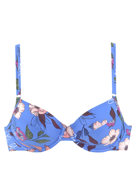 S.OLIVER Bügel-Bikini-Top Damen blau-bedruckt Gr.36 Cup C