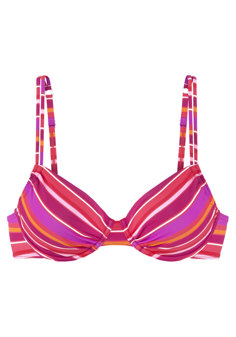 S.OLIVER Bügel-Bikini-Top Damen pink bedruckt Gr.36 Cup E