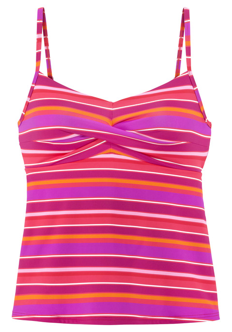 S.OLIVER Bügel-Tankini-Top Damen pink bedruckt Gr.38 Cup D