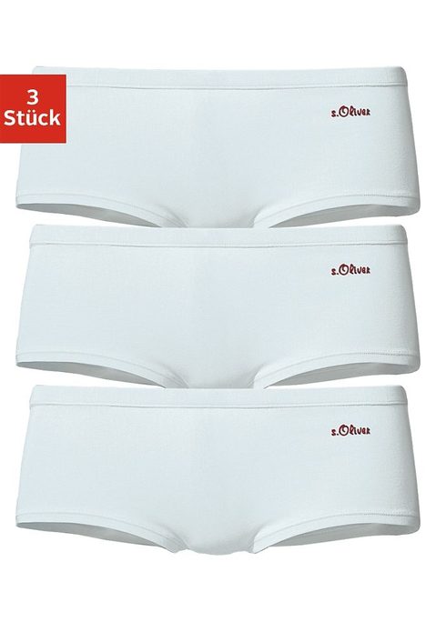 Bild: Hipster von s.Oliver: s.Oliver Hipster im praktischen 3er-Pack. Mit rotem Logodruck an der Seite. Aus hochwertiger Baumwoll-Stretch-Qualität.