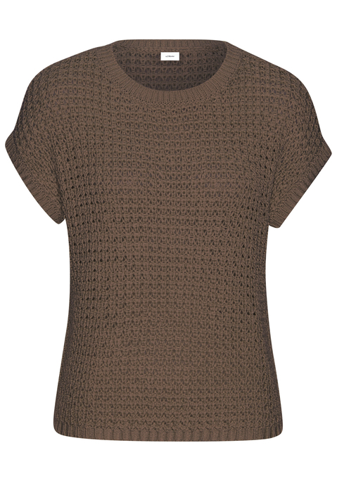 Bild: Kurzarmpullover von s.Oliver: Unfarbener Kurzarmpullover von s.Oliver mit weitem Rundhalsausschnitt und feinen Rippbündchen an Hals und Saum. Gerade, hüftlange Passform. Leicht transparent und sommerlich – ideal für Strandtage, Festivals oder den City-Look. Figurumschmeichelnd und bequem. Schön zu Jeans und lässigen Sommerhosen. Weiche Qualität.