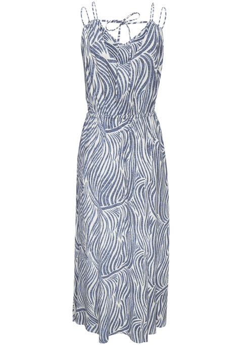 Bild: Maxikleid von s.Oliver: Stilvolles Maxikleid von s.Oliver mit modischem V-Ausschnitt. Individuell anpassbar dank gedoppelter Spaghettiträger, die im Rücken geknotet werden. Mit innen liegendem Gummizug im Bund und Zierband. Allover bedruckt, jedes Teil ein Unikat. Leichter Crêpe-Webstoff aus Viskose.