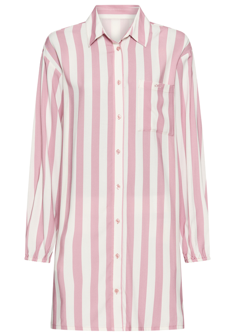 Bild: Nachthemd von s.Oliver: Stilvolles Nachthemd von s.Oliver mit Reverskragen und überschnittenen Schultern. Mit durchgehender Knopfleiste und aufgesetzter Brusttasche. Elastischer Ärmelsaum. Komfortable Webware aus reiner Viskose.