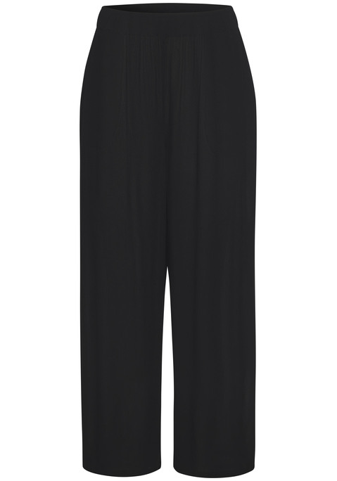 Bild: Palazzohose von s.Oliver: Unifarbene Palazzohose von s.Oliver. Mit breitem Gummizugbund. Seitliche Eingrifftaschen. Lockere Passform. Weich fließende Viskose.