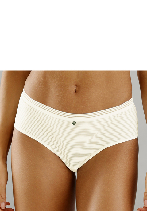 Bild: Panty von s.Oliver: Modische Panty mit Bund in Streifen-Optik. Mit modischem Metallaccessoire in der vorderen Mitte. Rundherum aus modischer Spitze in graphischer Optik. Mit eingearbeitetem Baumwollzwickel. Mit passenden BH's aus der gleichen Serie erhältlich. Obermaterial: 87% Polyamid, 13% Elasthan.
