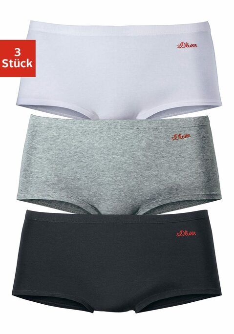 Bild: Panty von s.Oliver: s.Oliver Pantys im praktischen 3er-Pack. Mit rotem Logodruck an der Seite. Aus hochwertiger Baumwoll-Stretch-Qualität.
