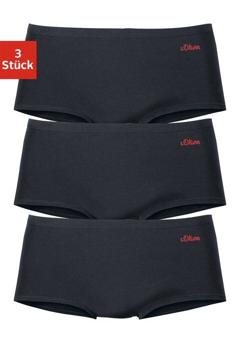 Bild: Panty von s.Oliver: s.Oliver Pantys im praktischen 3er-Pack. Mit rotem Logodruck an der Seite. Aus hochwertiger Baumwoll-Stretch-Qualität.