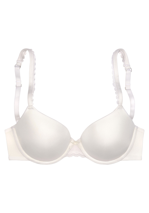 Bild: Push-up-BH von s.Oliver: Basic-Push-up-BH mit nahtlos vorgeformten Cups und Bügel. Aus 4-way-Stretchmaterial- nichts zeichnet sich ab und die Cups passen sich perfekt an. Integrierte Push-up-Kissen zaubern ein tolles Dekolleté. Feine Träger mit graphischer Spitze verziert. Träger und Rückenverschluss sind individuell verstellbar. Mit passendem Unterteil aus der gleichen Serie erhältlich. Obermaterial: 71% Polyamid, 17% Polyester, 12% Elasthan.