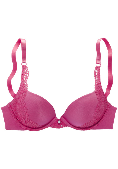 Bild: Push-up-BH von s.Oliver: Femininer Push-up-BH mit Bügel aus weichem Microtouch-Material. Mit eingearbeitetem Polster im Untercup - für ein tolles Dekolleté. Mit feiner Spitze seitlich am Cup. Individuell verstellbare Träger sowie Rückenverschluss. Passende Unterteile aus der gleichen Serie erhältlich. Obermaterial: 69% Polyamid, 17% Elasthan, 14% Polyester.