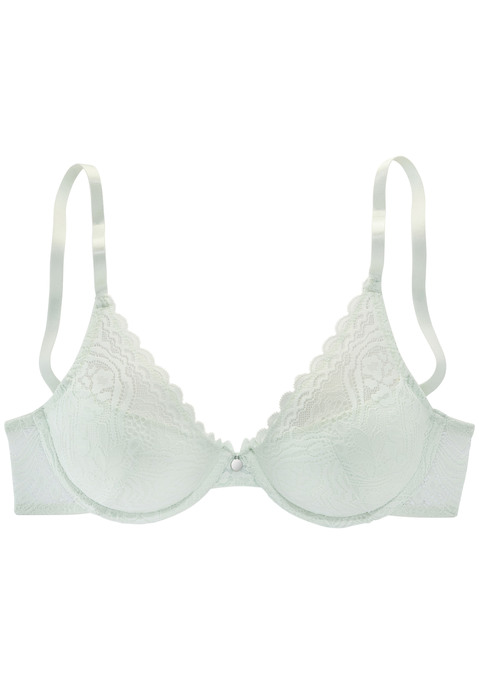 Bild: Push-up-BH von s.Oliver: Femininer Push-up-BH mit Bügel und herausnehmbaren Kissen - für ein tolles Dekolleté. Rundherum aus hübscher Spitze in blumiger Optik. Mit modischem Accessoire in der vorderen Mitte. Individuell verstellbare Träger sowie Rückenverschluss. Passendes Unterteil aus der gleichen Serie erhältlich. Obermaterial: 60% Polyamid, 35% Polyester, 5% Elasthan.