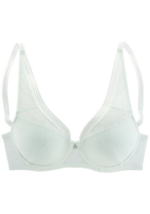 Bild: Push-up-BH von s.Oliver: Modischer Push-up-BH mit Bügel im angesagten High-Apex-Schnitt. Cups mit herausnehmbaren Kissen - für ein tolles Dekolleté nach Wunsch. Aus extraflacher, elastischer Spitze und weichem Microtouch-Material. Individuell verstellbare Träger sowie Rückenverschluss. Passende Unterteile aus der gleichen Serie erhältlich. Aus 82% Polyamid, 18% Elasthan.