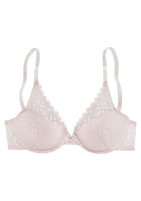 Bild: Push-up-BH von s.Oliver: Femininer Push-up-BH mit herausnehmbaren Kissen. Rundherum aus elastischer Spitze in blumiger Optik. Träger und Rückenverschluss sind verstellbar. Aus 60% Polyamid, 35% Polyester, 5% Elasthan. Sexy Dessous. Spitzen-Dessous. Romantische Dessous. Verspielte Dessous.