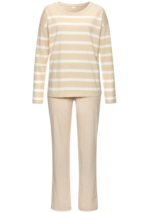 Bild: Pyjama von s.Oliver: Schöner Pyjama von s.Oliver. Gestreiftes Longsleeve mit Rundhalsausschnitt. Lange Hose mit seitlichen Eingrifftaschen. Angenehm weiche Baumwollmischqualität.