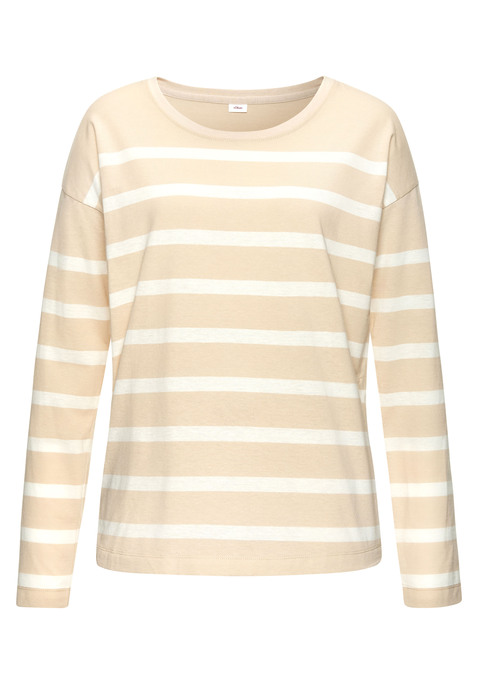Bild: Pyjama von s.Oliver: Schöner Pyjama von s.Oliver. Gestreiftes Longsleeve mit Rundhalsausschnitt. Lange Hose mit seitlichen Eingrifftaschen. Angenehm weiche Baumwollmischqualität.