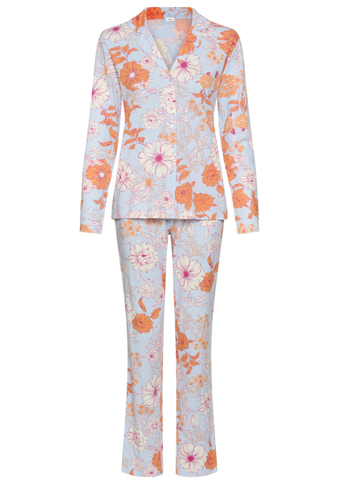 Bild: Pyjama von s.Oliver: Pyjama von s.Oliver. Langarmshirt mit Reverskragen. Mit durchgehender Knopfleiste. Lange schmale Hose mit elastischem Bund. Single Jersey Qualität aus Baumwollmischung.
