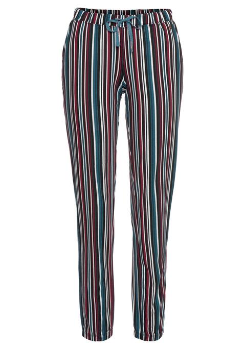 Bild: Pyjamahose von s.Oliver: Lange Pyjamahose mit modischem Muster. Schmal zulaufender Schnitt mit angenehmen Gummibündchen an den Säumen. Gummibund und Tunnelzug am Saum sorgen für einen angenehmen Tragekomfort. Schöne Baumwoll-Viskose Mischung.