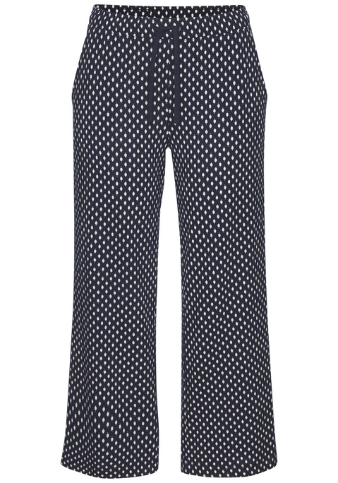 Bild: Pyjamahose von s.Oliver: Pyjamahose von s.Oliver in Culotte-Form. Elastischer Bund mit Bindeband und seitliche Eingrifftaschen. Bedruckt. Single-Jersey aus einer Baumwoll-Viskose-Mischung.