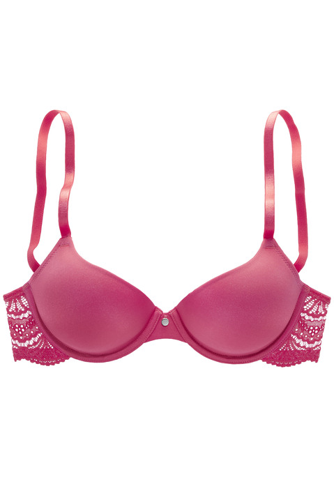 Bild: Schalen-BH von s.Oliver: Femininer Schalen-BH mit Bügel mit feinem Accessoire in der vorderen Mitte. Nahtlos vorgeformte, leicht wattierte Cups aus weichem Microtouch-Material. Mit hübschem Spitzenrücken in dezent transparenter Optik. Individuell verstellbare Träger sowie Rückenverschluss. Passende Unterteile aus der gleichen Serie erhältlich. Obermaterial: 62% Polyamid, 23% Polyester, 15% Elasthan.