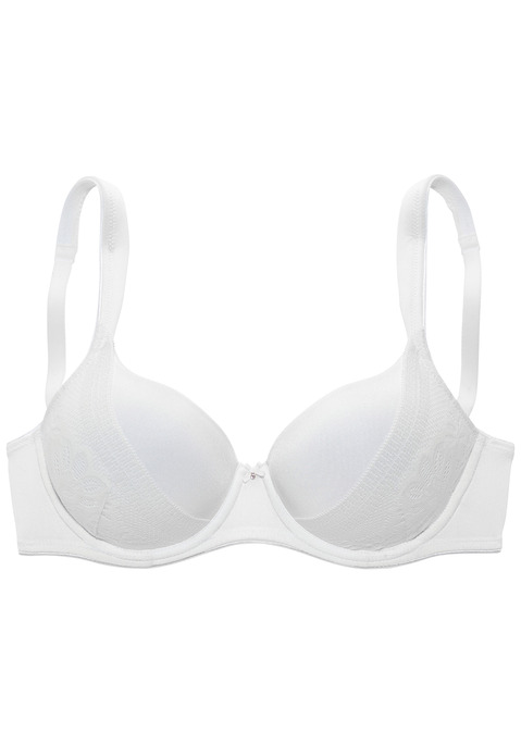 Bild: Schalen-BH von s.Oliver: Schalen-BH mit feiner Zierschleife und hübschem Glitzeraccessoire vorne mittig. Mit leicht wattierten Cups auf Formbügel gearbeitet. Mit breiten, leicht wattierten Trägern - für einen hohen Tragekomfort. Individuell verstellbare Träger sowie Rückenverschluss. Passende Unterteile aus der gleichen Serie erhältlich. Aus 70% Polyamid, 17% Elasthan, 13% Polyester.