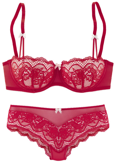 S.OLIVER Set: Schalen-BH Damen rot-rose Gr.70C