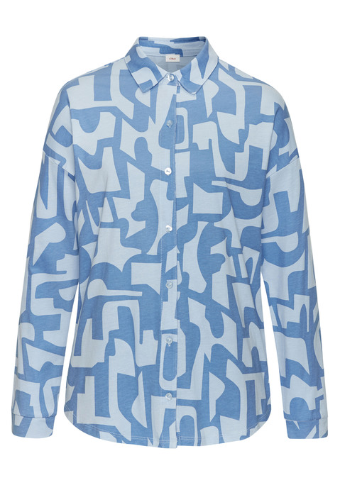 Bild: Shorty von s.Oliver: Pyjama mit Allover-Print. Hemd mit Blusenkragen und Shorts mit Gummizug. Aus weicher Single Jersey-Qualität.