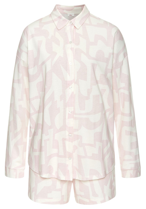 Bild: Shorty von s.Oliver: Pyjama mit Allover-Print. Hemd mit Blusenkragen und Shorts mit Gummizug. Aus weicher Single Jersey-Qualität.