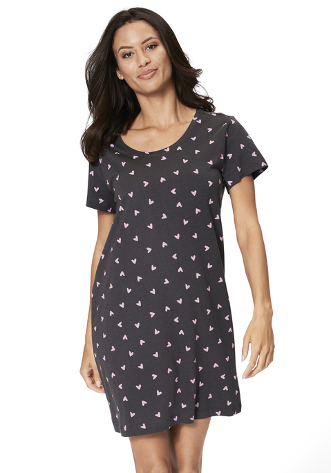 Bild: Sleepshirt von s.Oliver: Sleepshirt von s.Oliver. Mit schönem Frontprint. Kurze Ärmel und Rundhalsausschnitt. In angenehmer Qualität aus 50% Baumwolle, 50% Viskose.